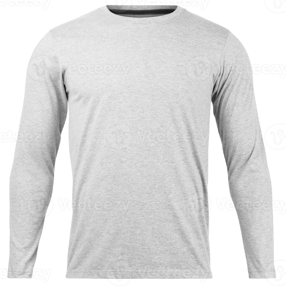 Gray long sleeve T shirt cutout, Png file