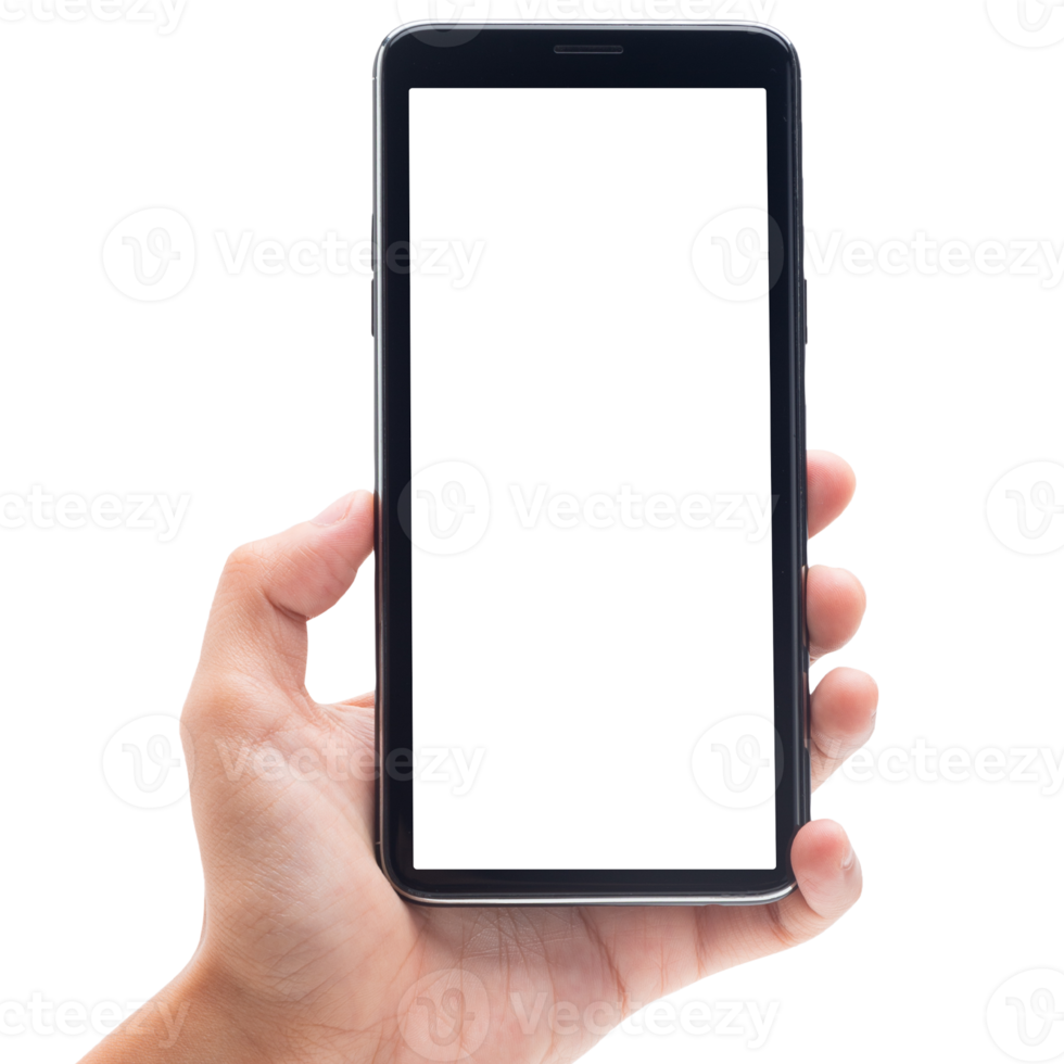 hand som håller och använder telefonmockup-utklipp, png-fil png