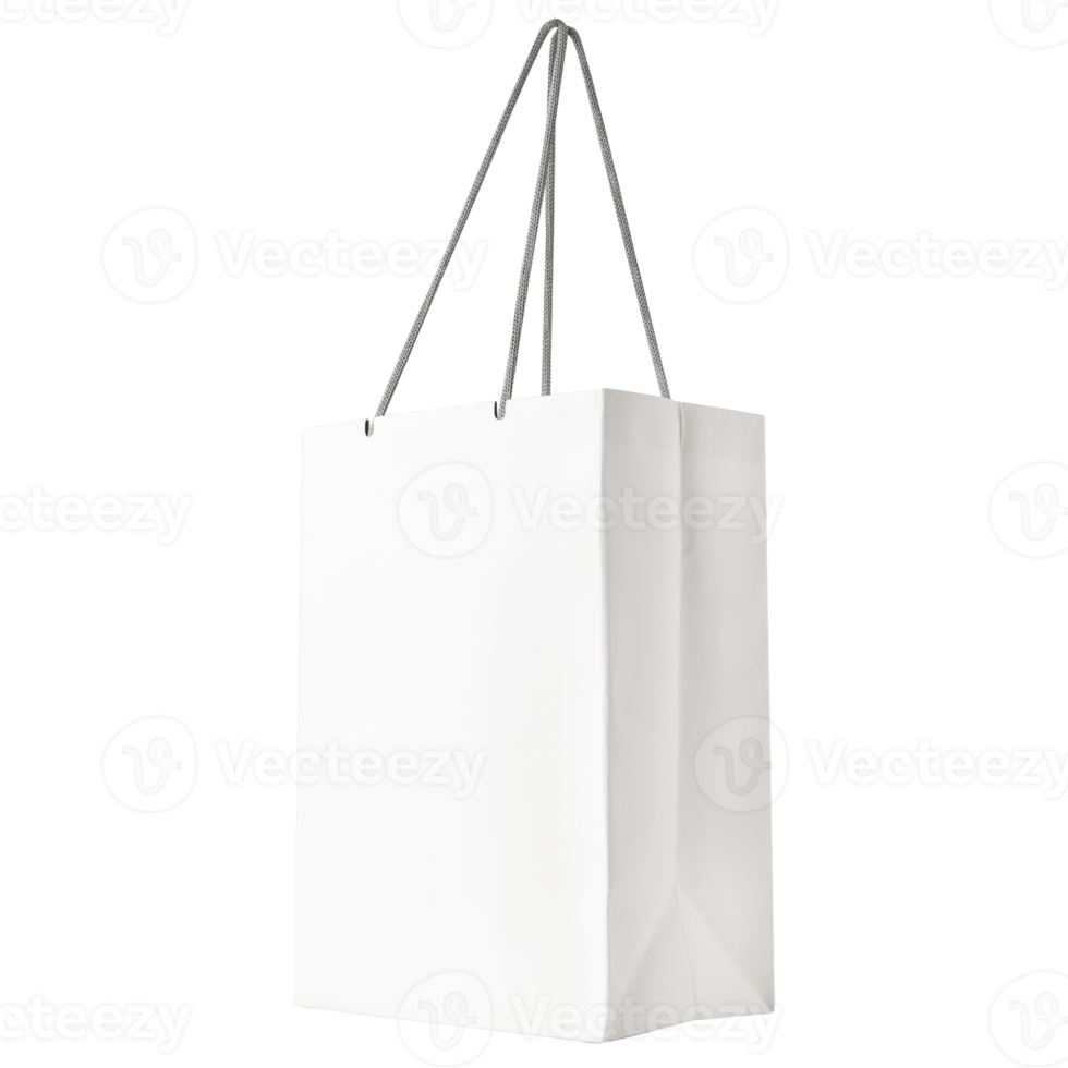 White paper bag mockup cutout, Png file