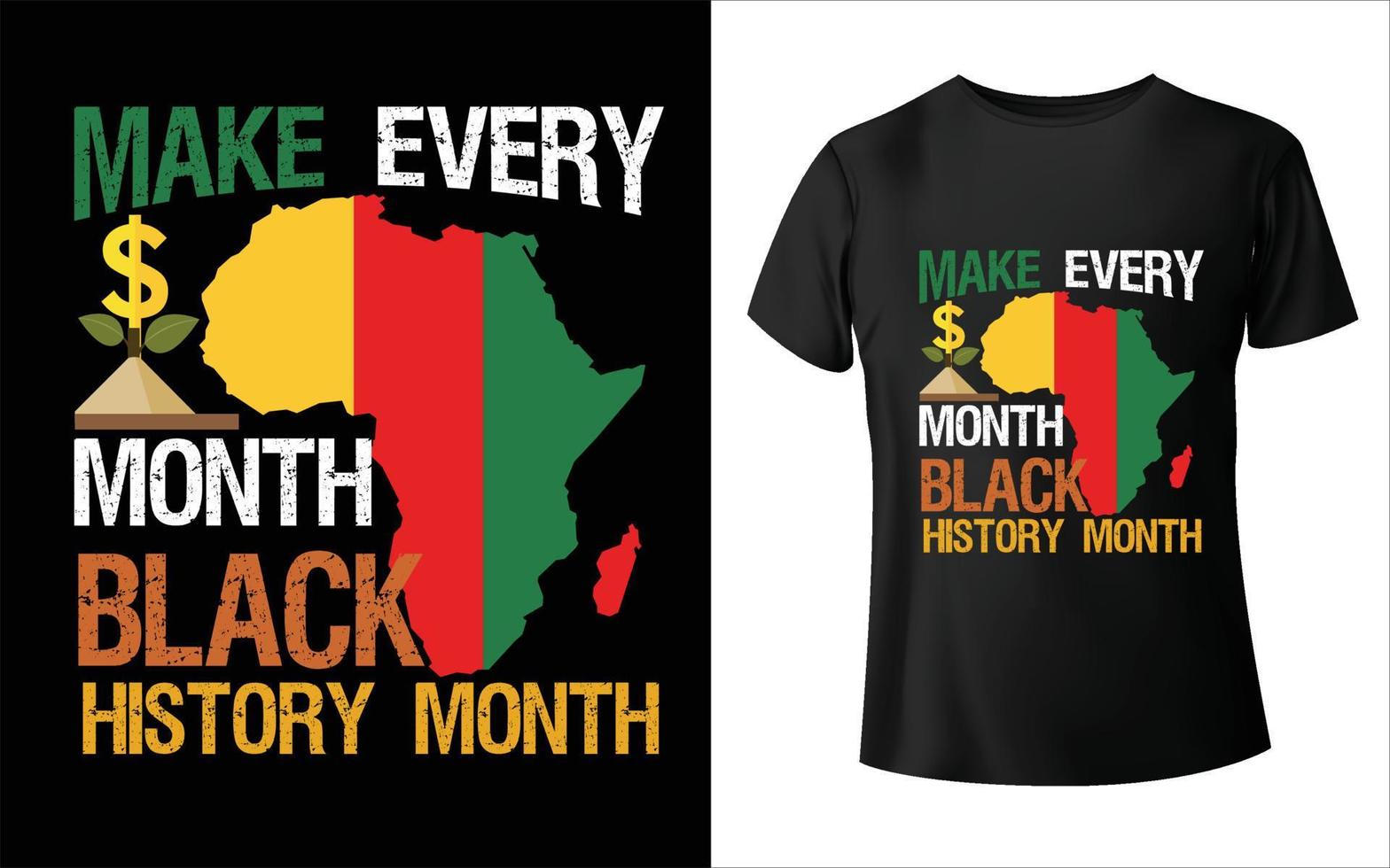 Black business month t-shirt Design August vector