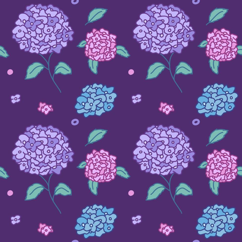 Hydrangeas Seamless Pattern vector