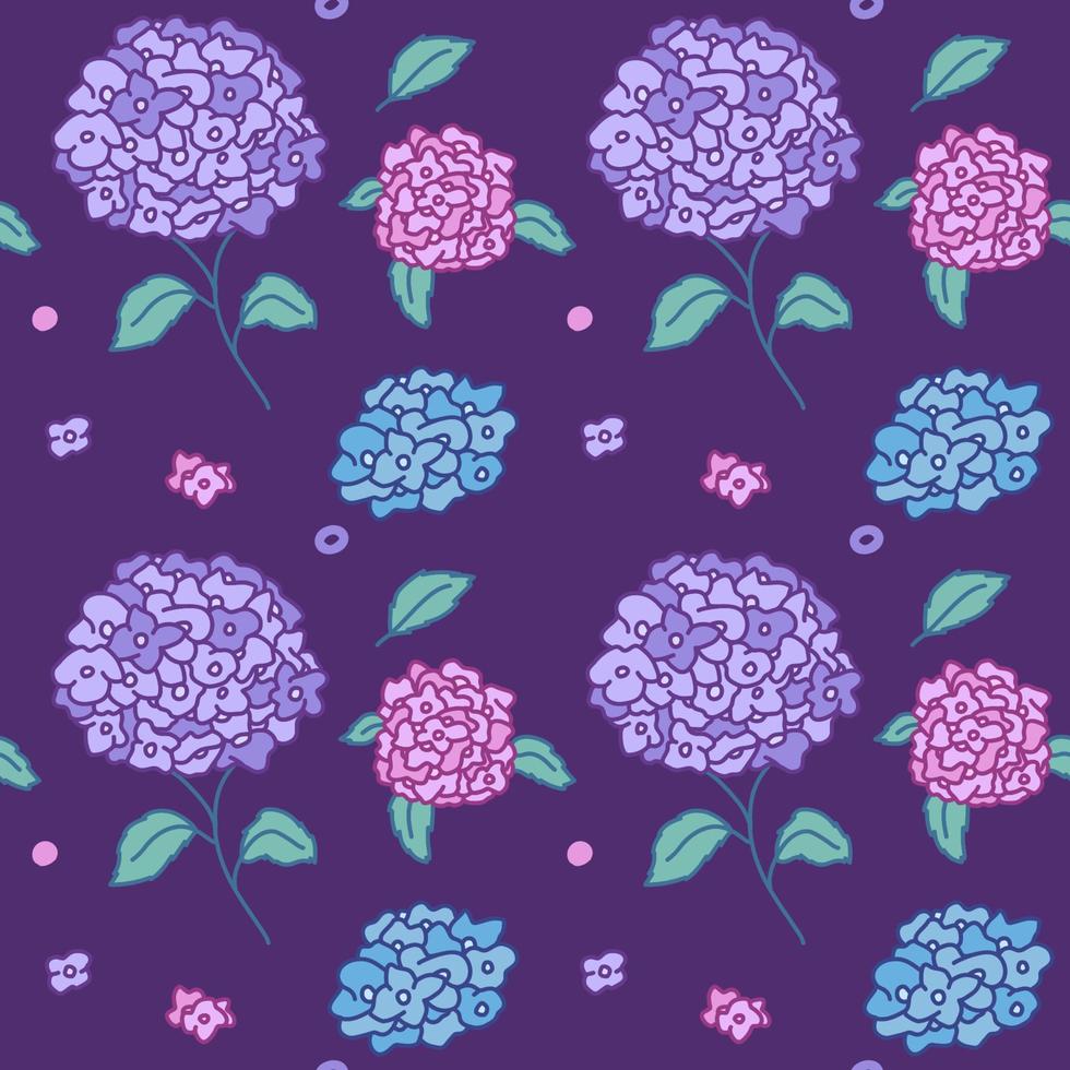 Hydrangeas Seamless Pattern vector