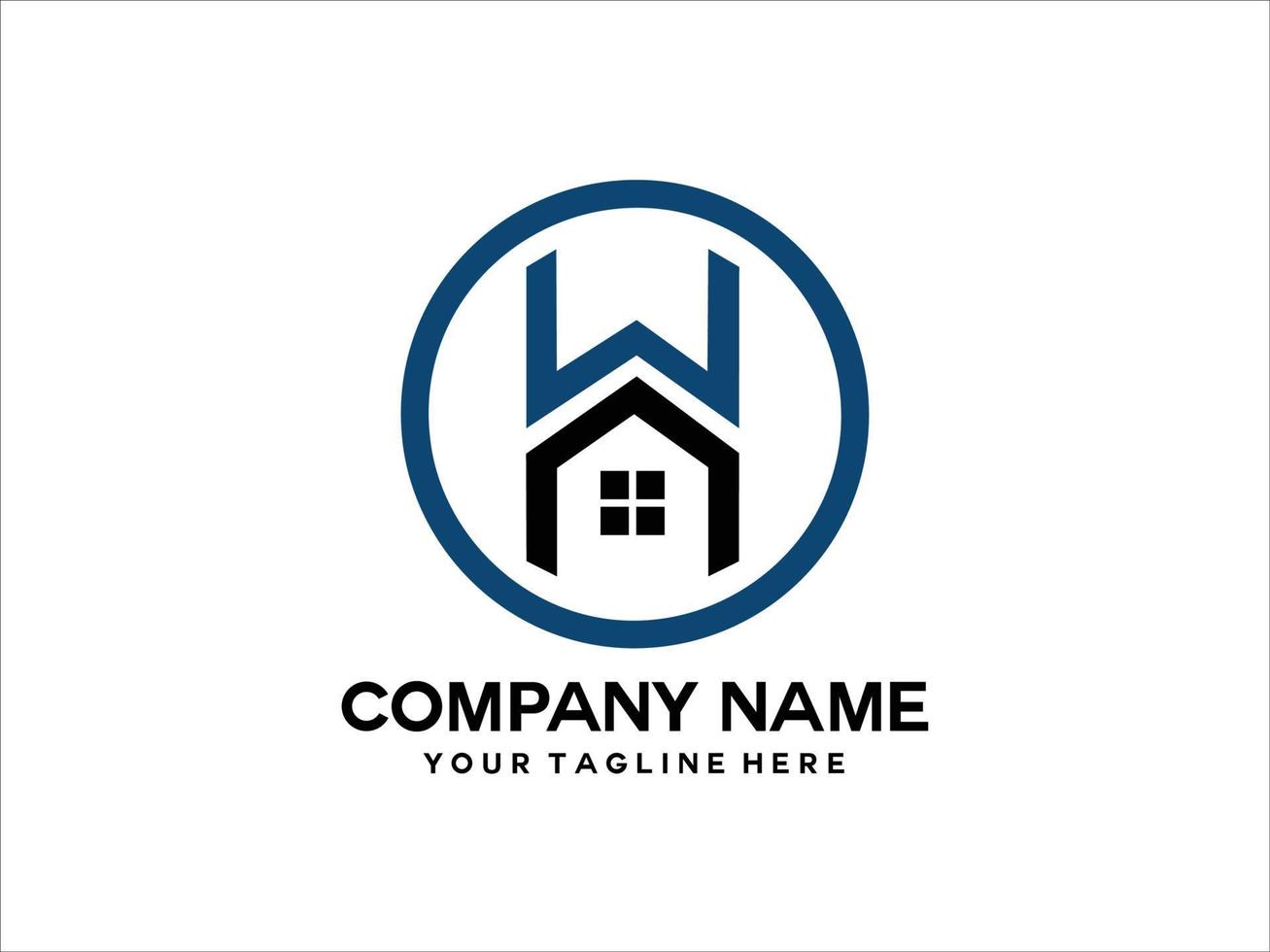 logotipo de la casa letra h con una combinación de azul y negro vector