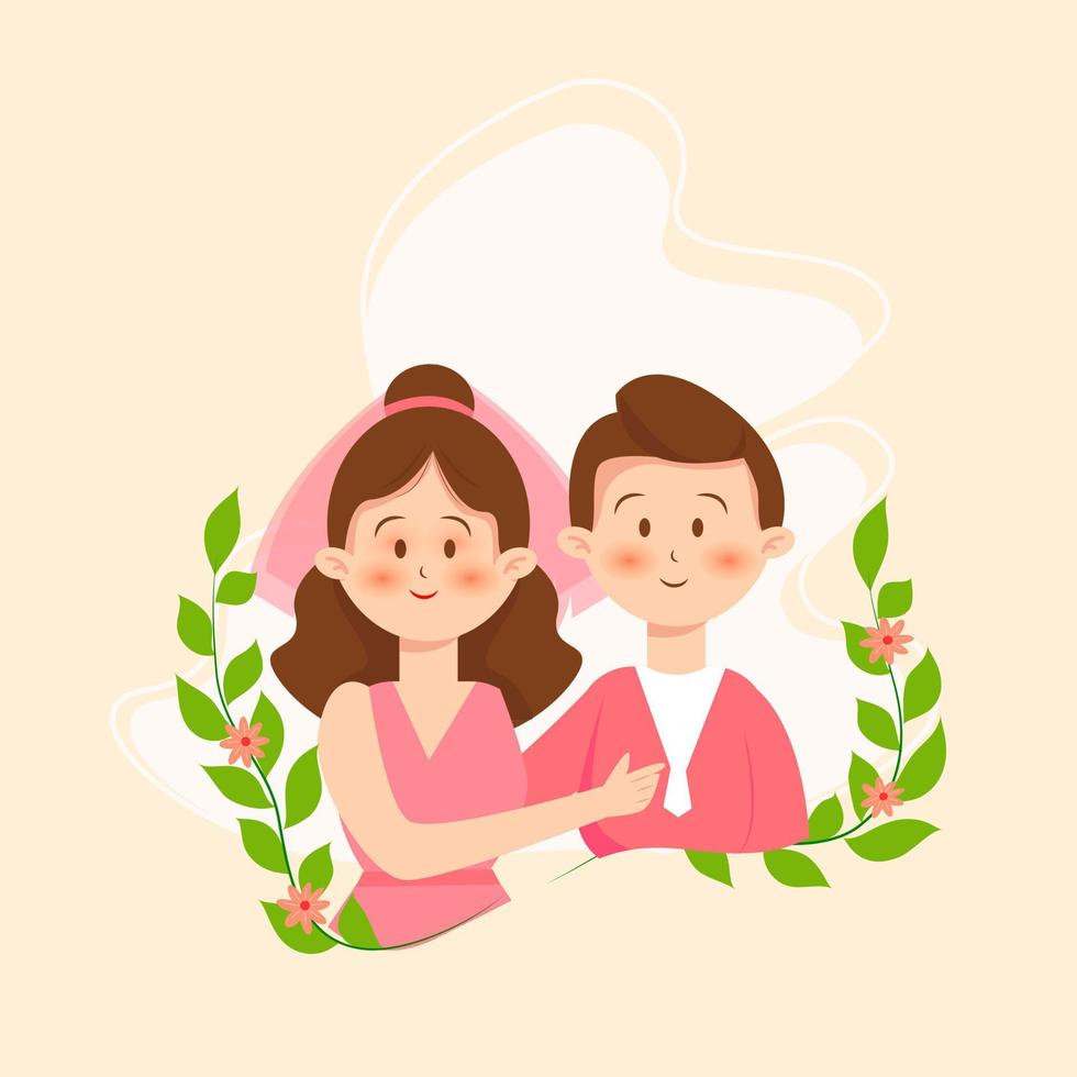 Ilustración de vector de pareja de boda