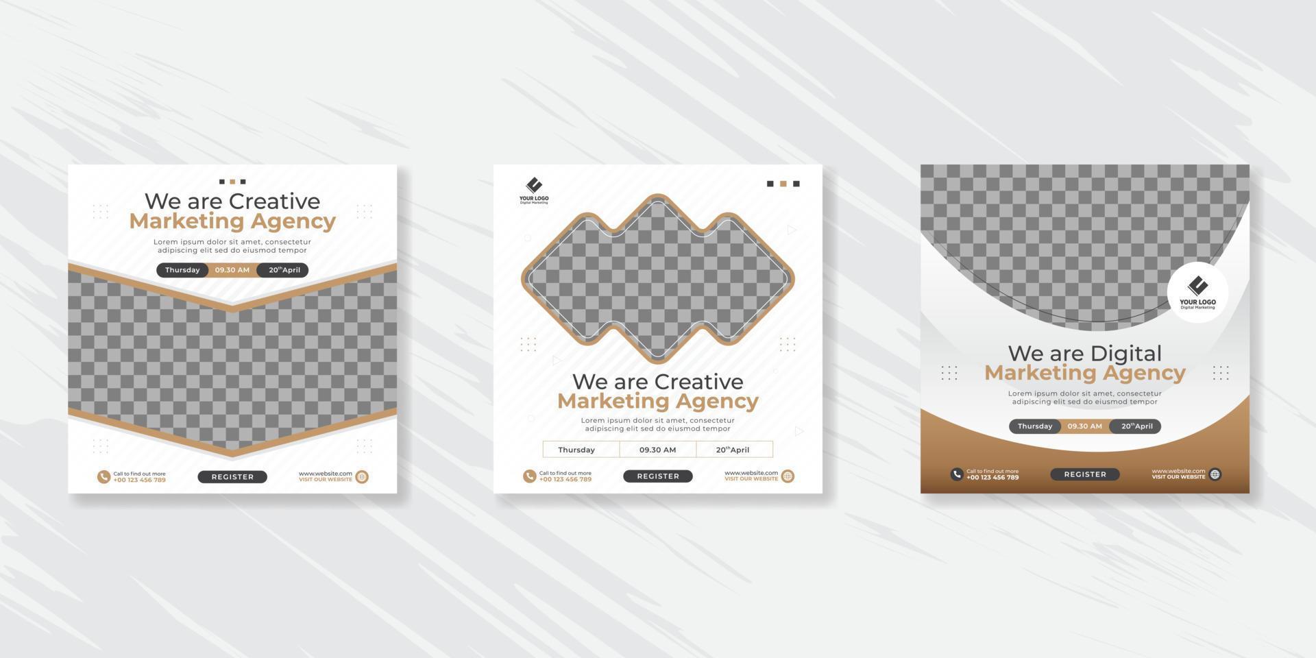 Digital business marketing social media post template. vector