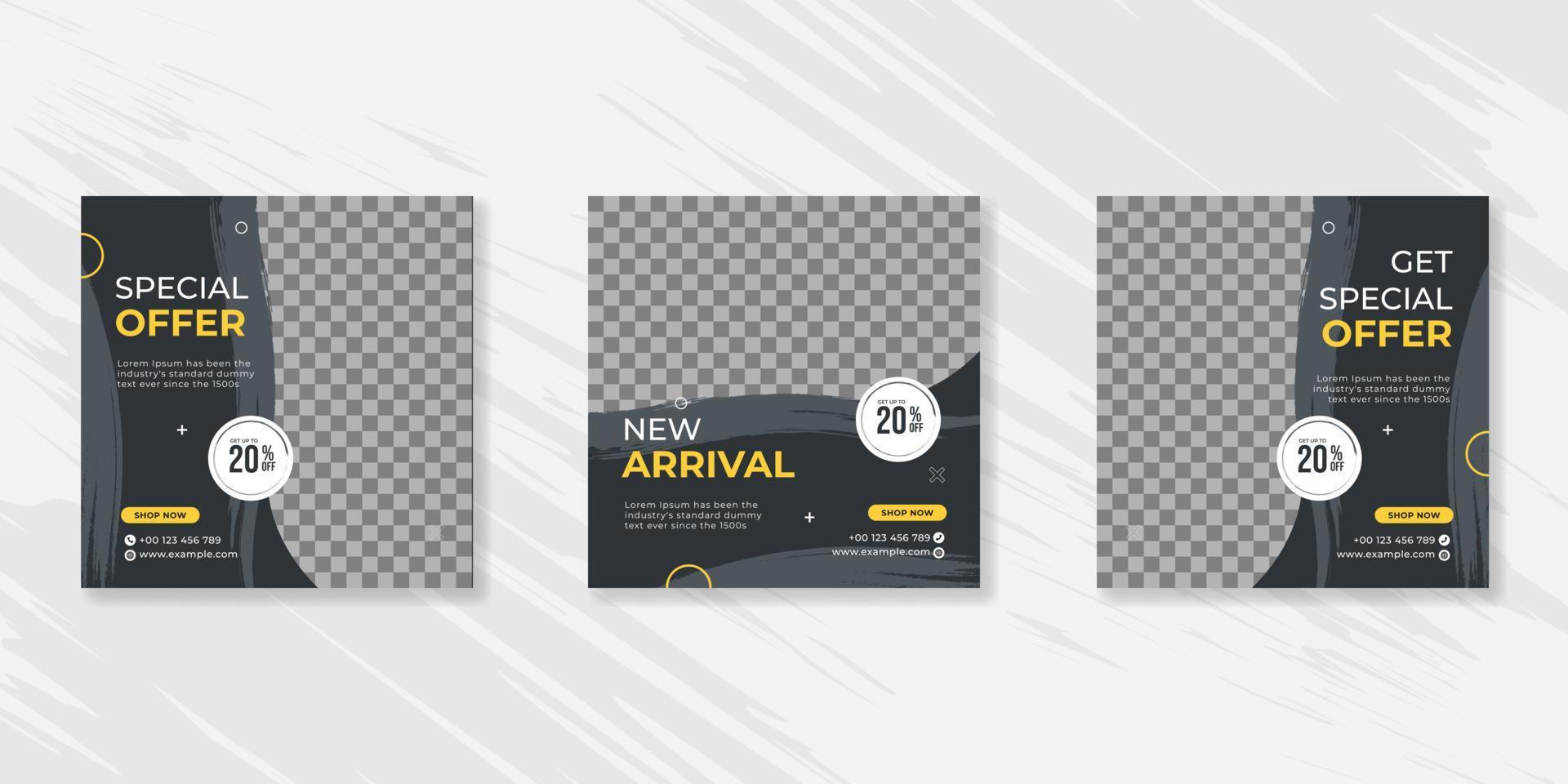 social media  promotion square web banner for furniture or fashion sale vector