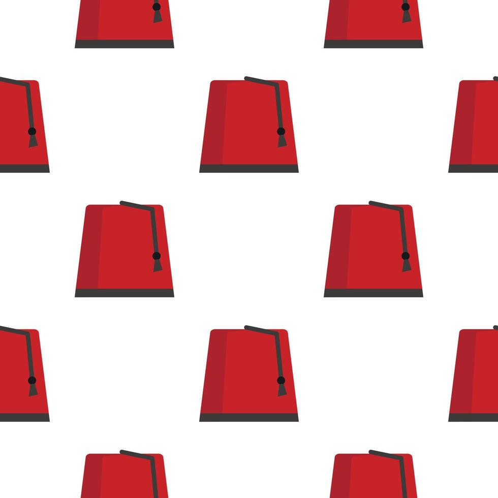 Red turkish fez pattern seamless vector