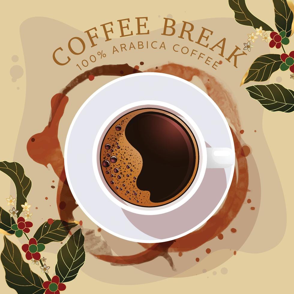 Coffee Cup with Coffee Stains on the Bottom vector