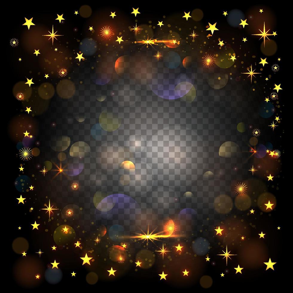 efecto de estrellas con fondo transparente vector