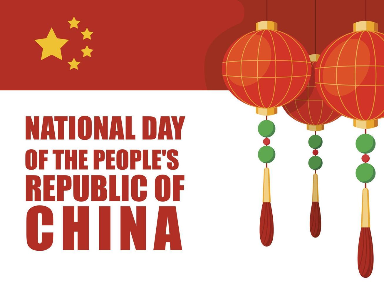 fondo del concepto del día nacional del pueblo chino, estilo plano vector