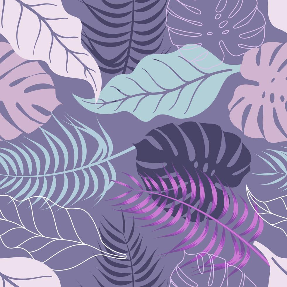 Abstract Floral seamless pattern with leaves. tropical background vector