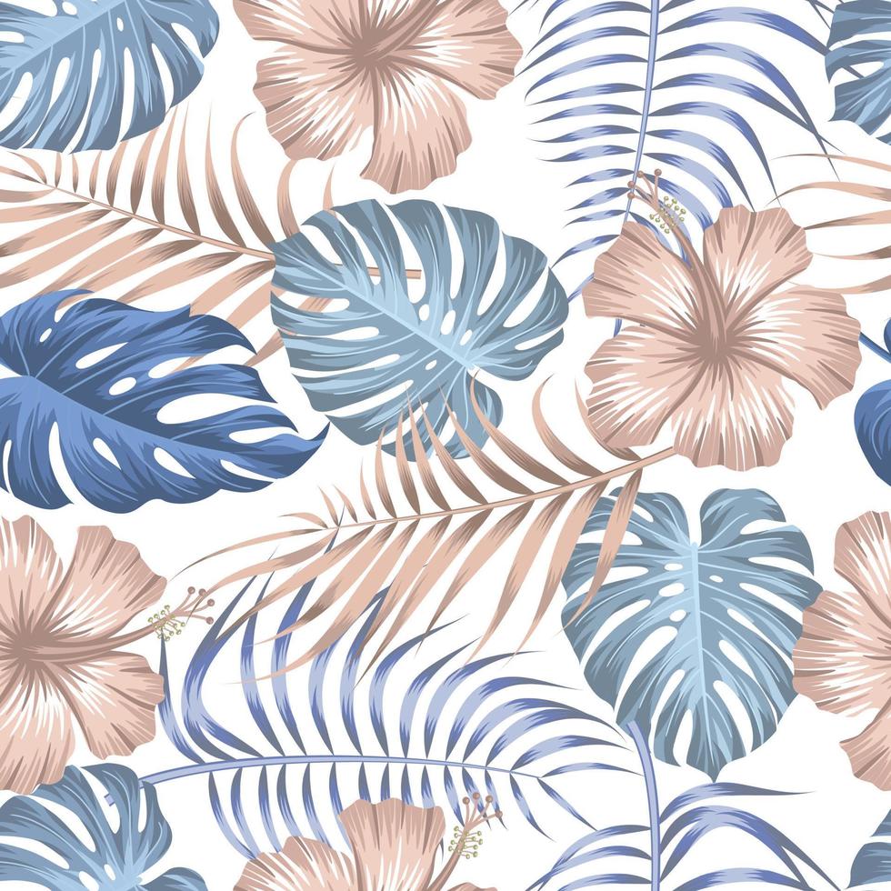 Floral seamless pattern with leaves. tropical background vector