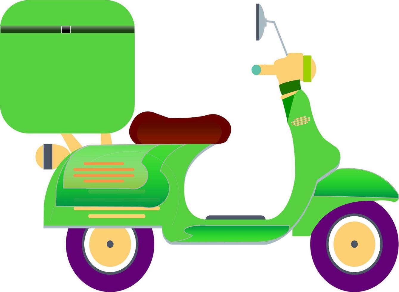 Grab motor, green tones, motorcycles, food delivery, transport, parcel delivery, suitable for transportation, restaurants, postal delivery shops vector