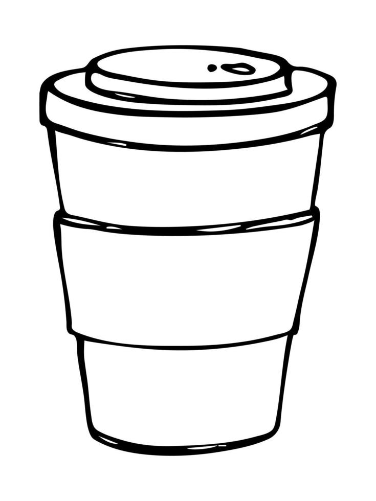 Cute cup of tea or coffee illustration. Simple cup clipart. Cozy home doodle vector