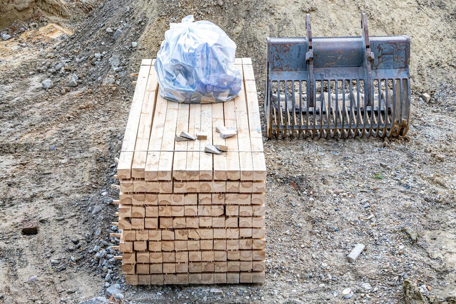 construction site with timber photo