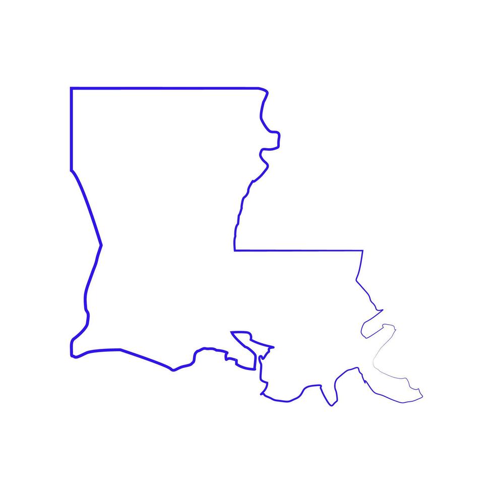 Louisiana map on white background vector