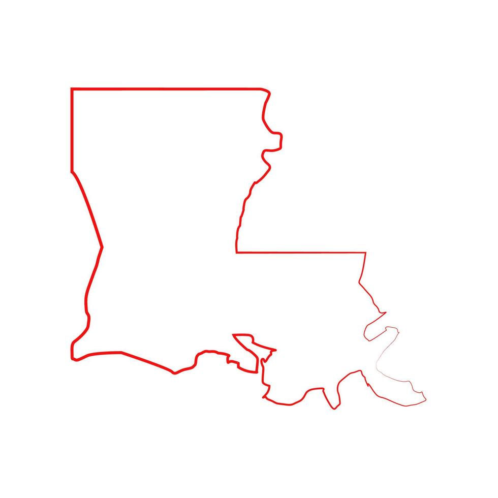 Mapa de Louisiana sobre fondo blanco. vector