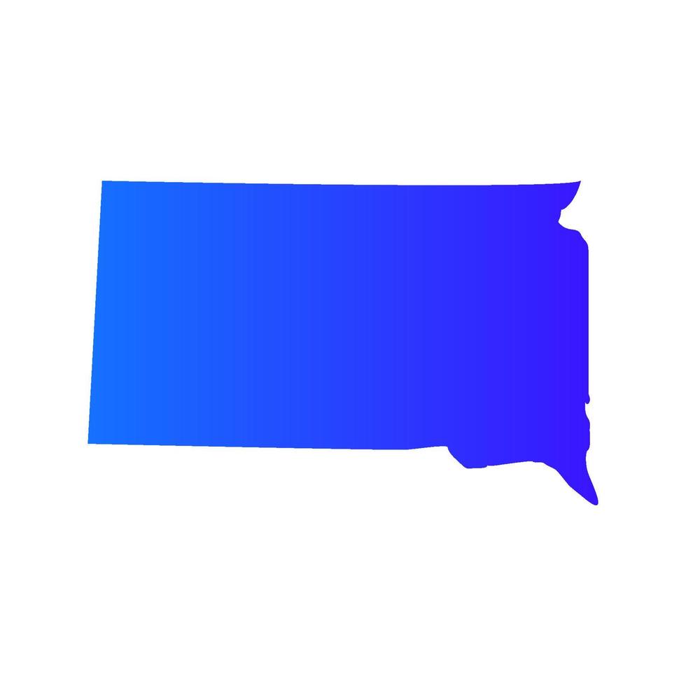 South Dakota map illustrated vector
