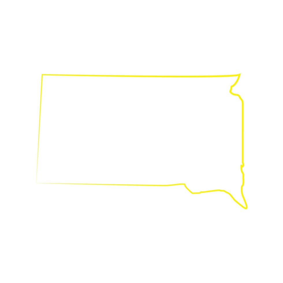 mapa de dakota del sur ilustrado vector