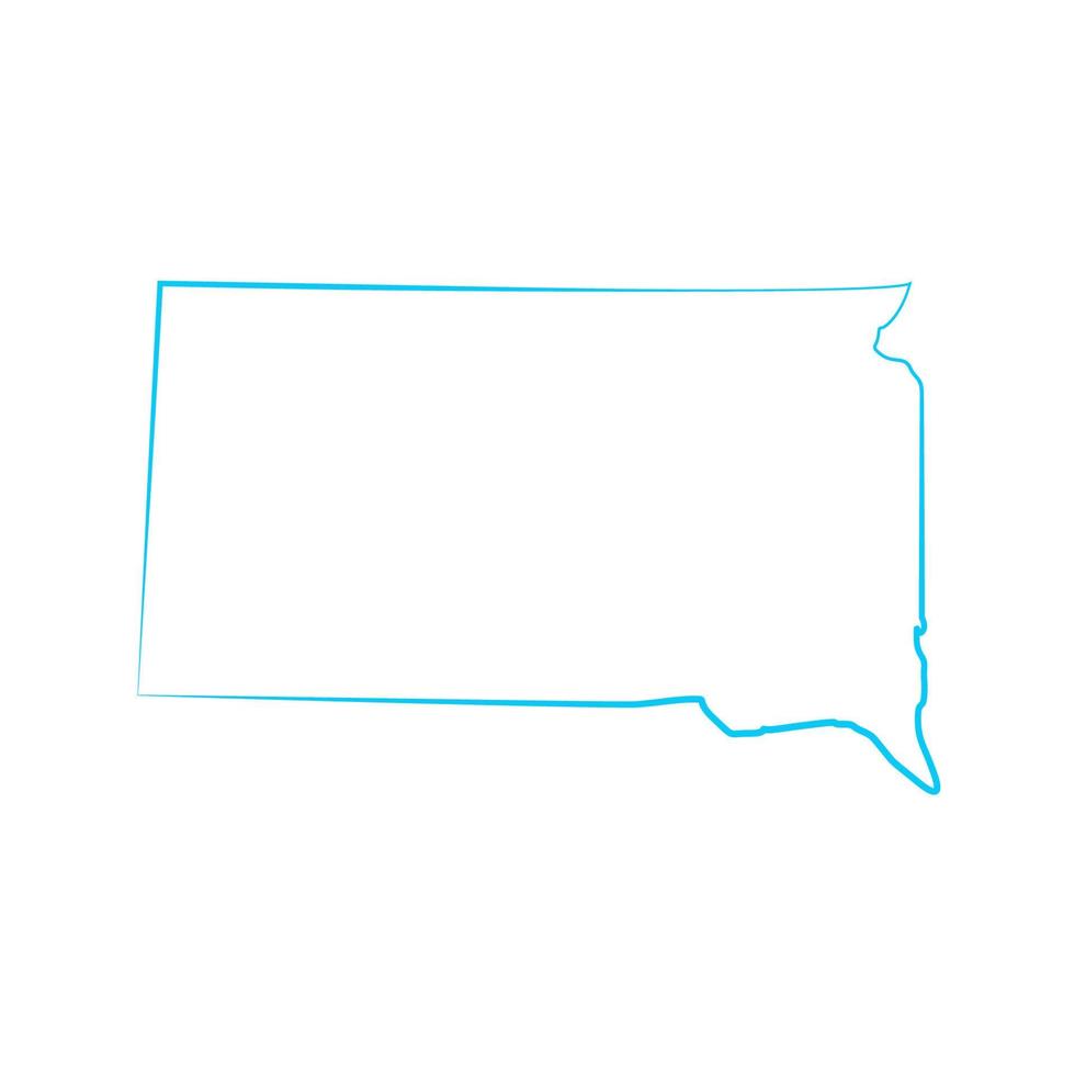 mapa de dakota del sur ilustrado vector