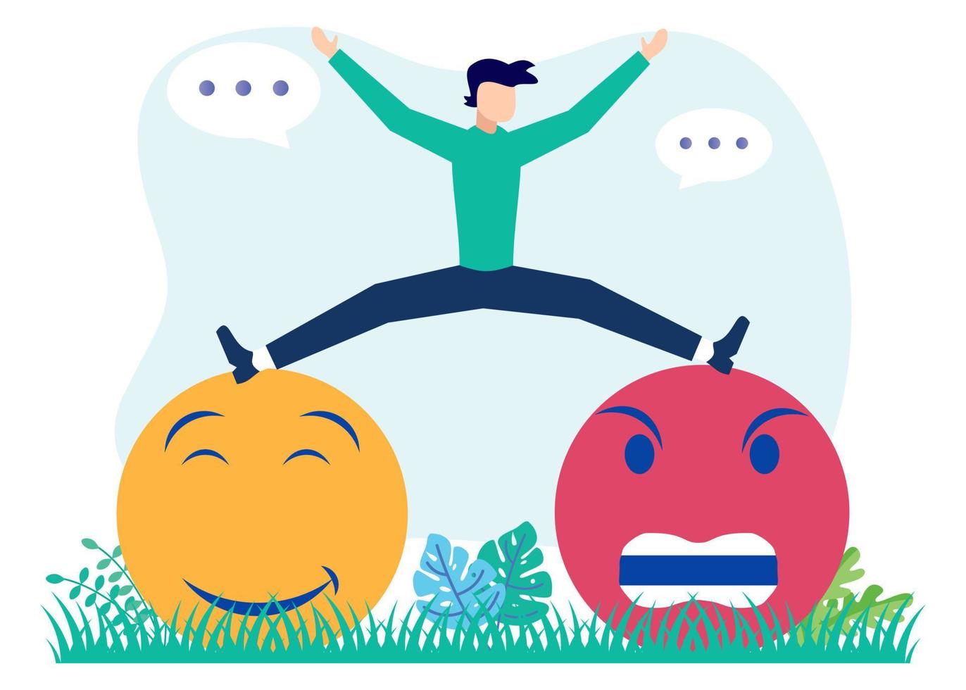 Illustration vector graphic cartoon character of emotional balance and harmony