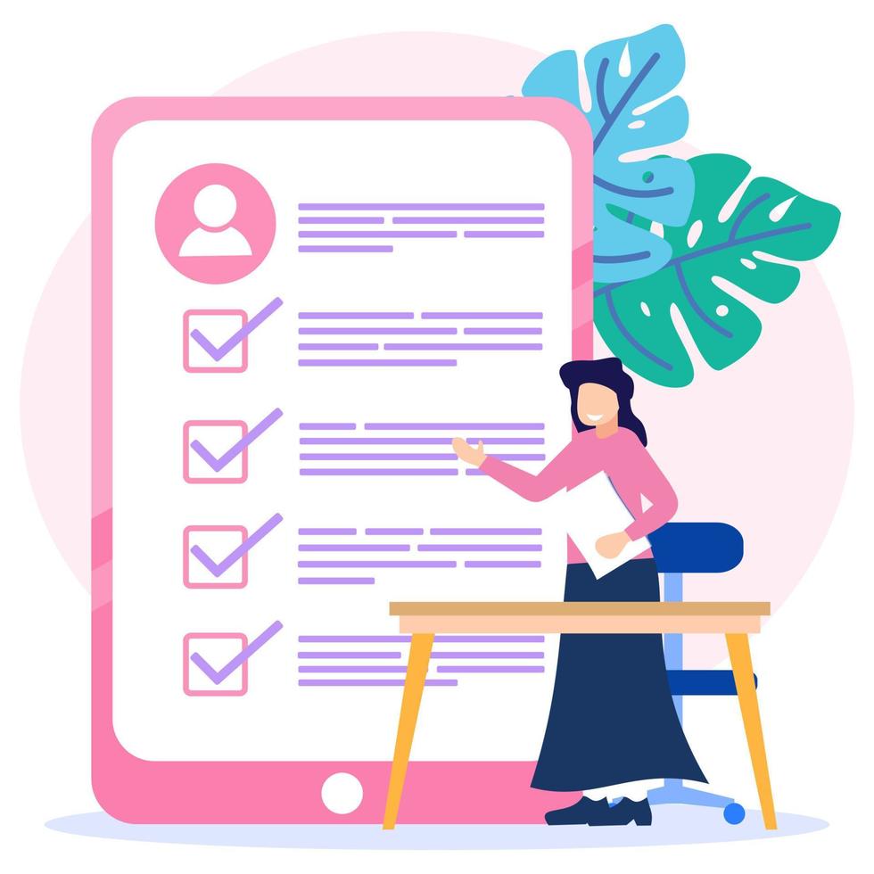 Illustration vector graphic cartoon character of Job interview