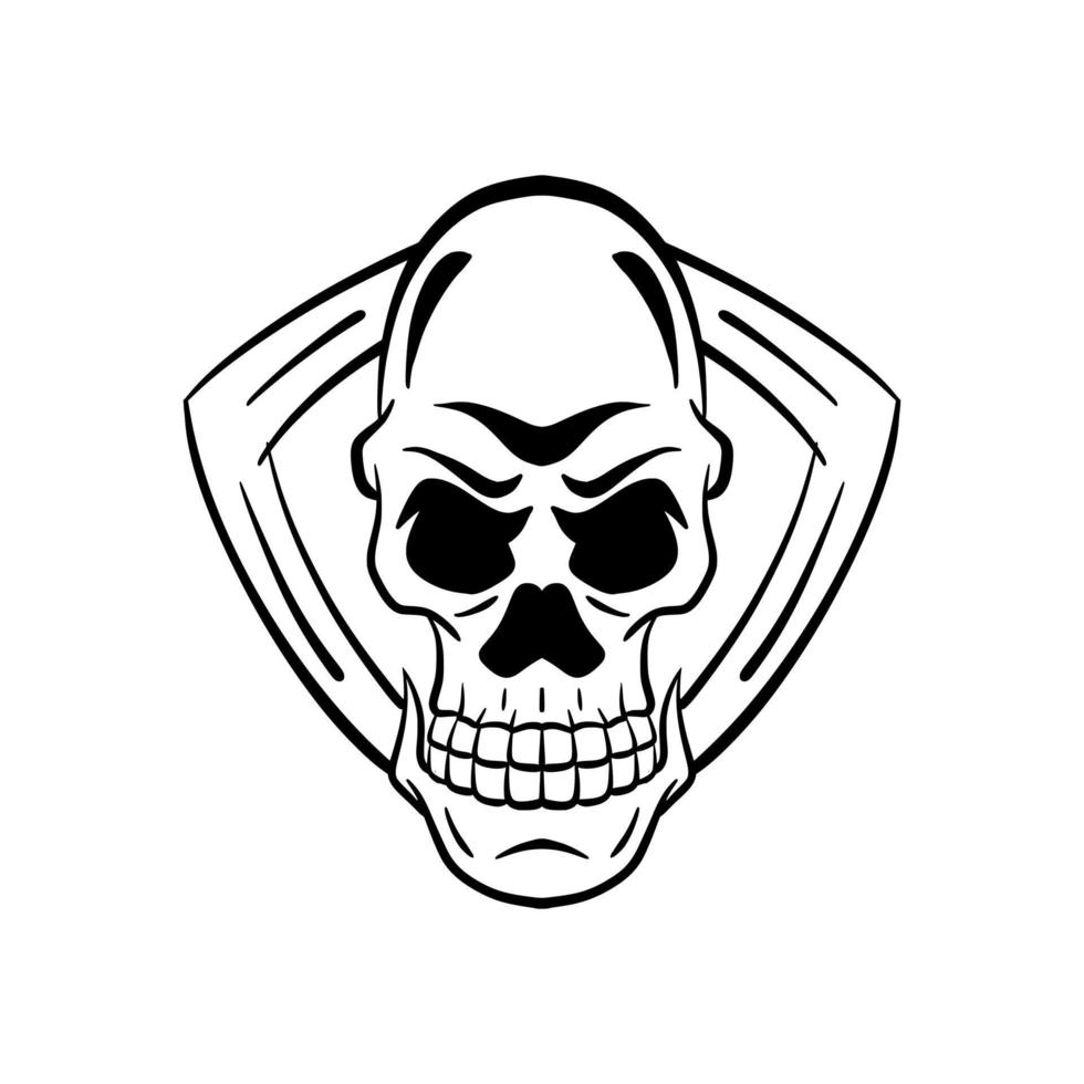 illustration Skull Shield Design Vector