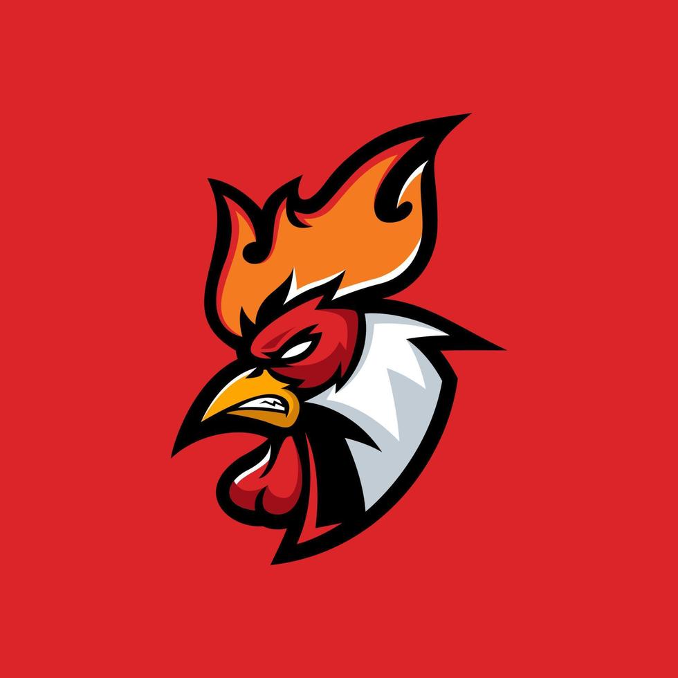 Fire Rooster Mascot Logo vector