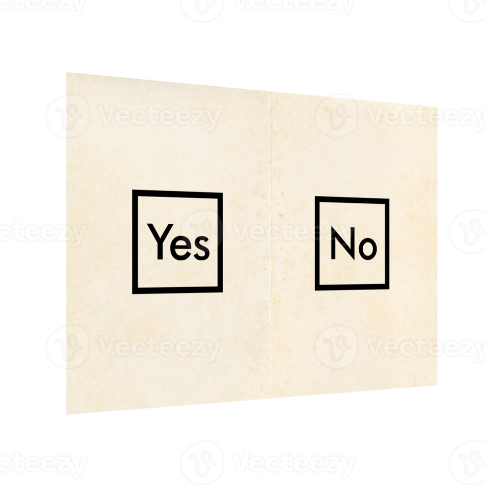 Ballot paper with Yes and No transparent PNG