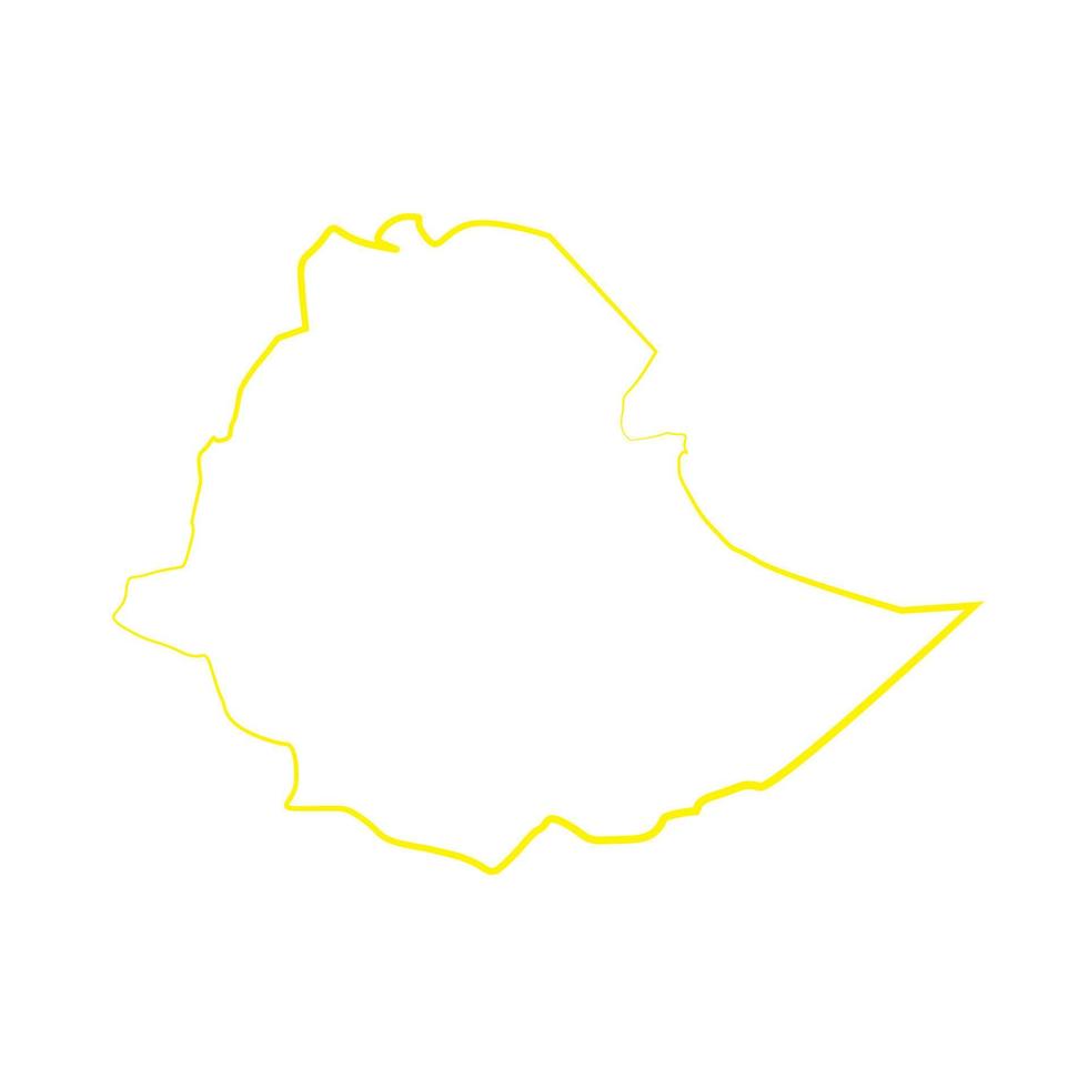 Etiopía mapa sobre fondo blanco. vector