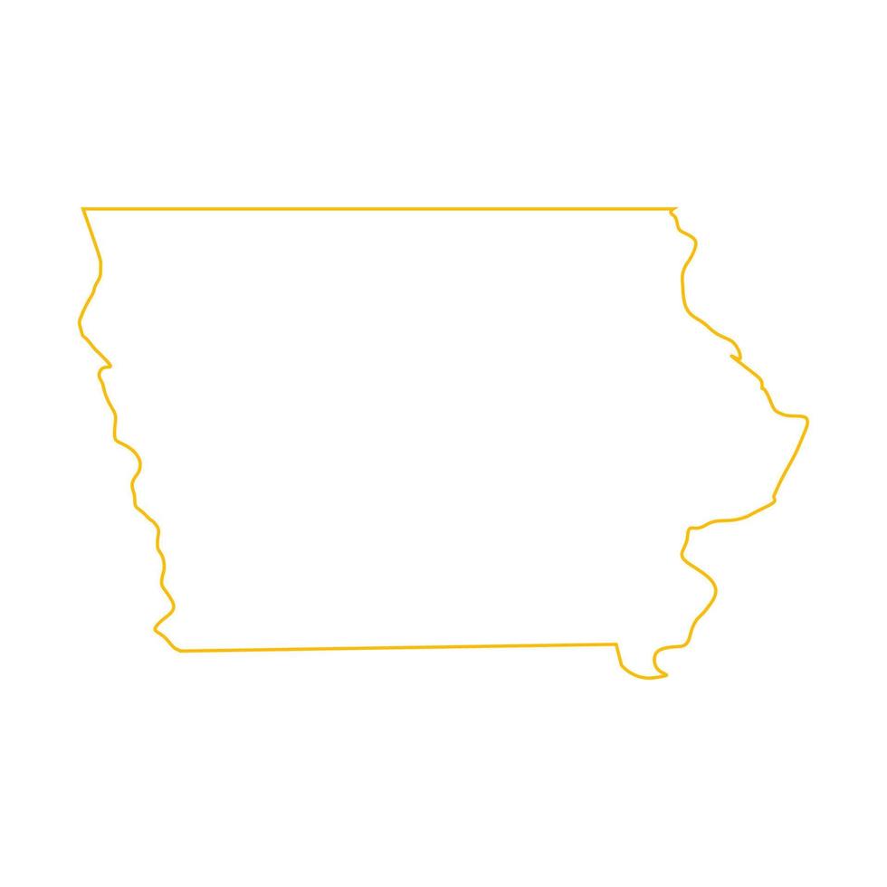 Mapa de iowa sobre fondo blanco. vector