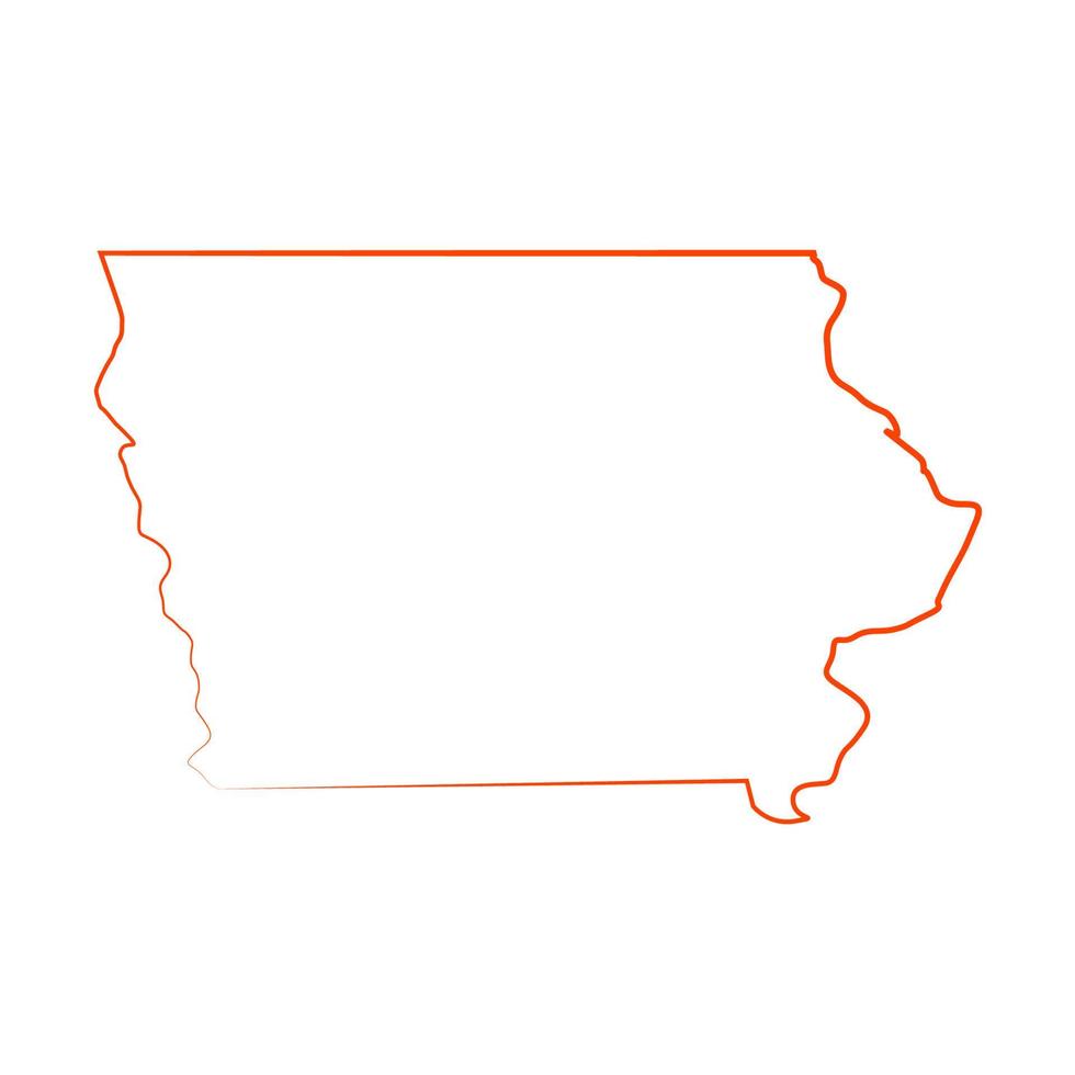 Mapa de iowa sobre fondo blanco. vector