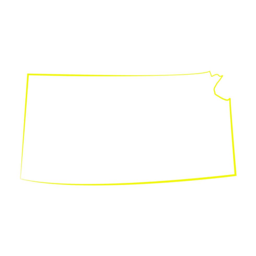 Mapa de Kansas sobre fondo blanco. vector