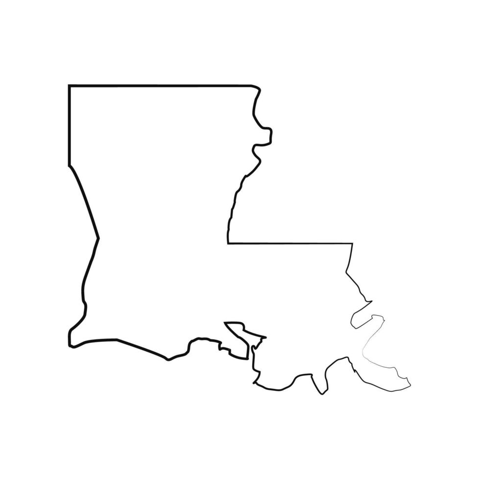 Mapa de Louisiana sobre fondo blanco. vector