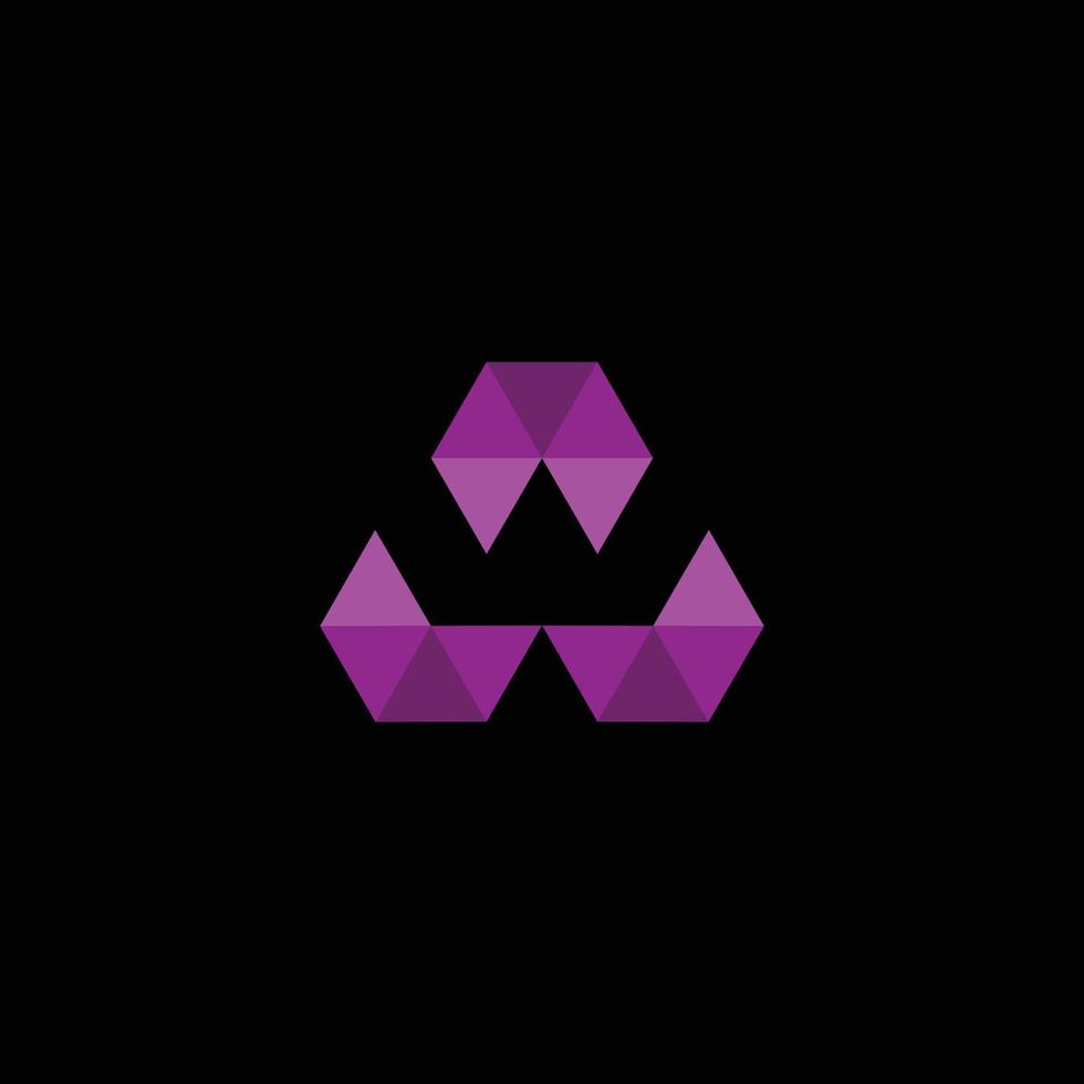 logo Letter W Geometric vector