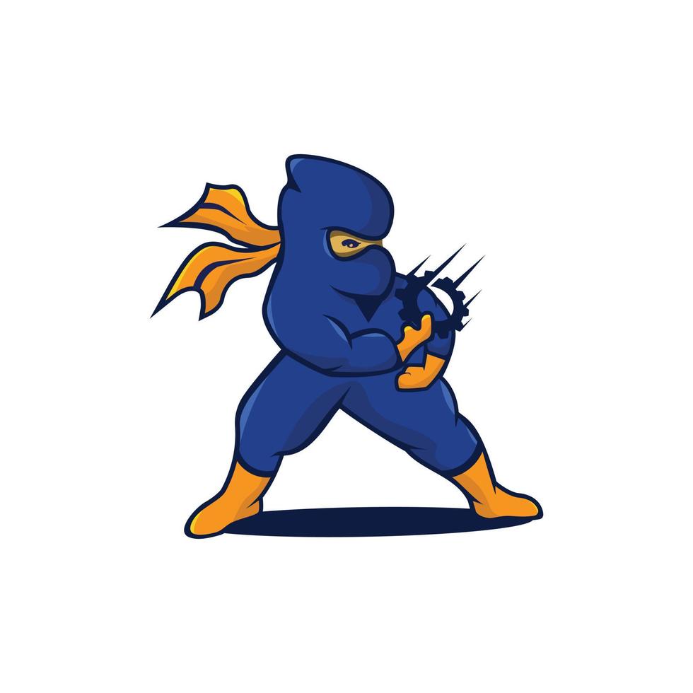 logo vector ninja azul