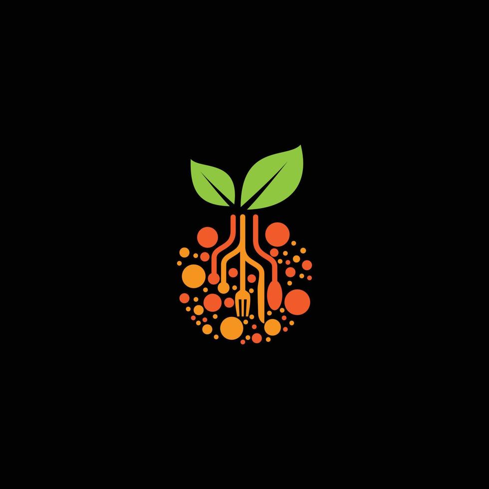logo vector food fruit particle