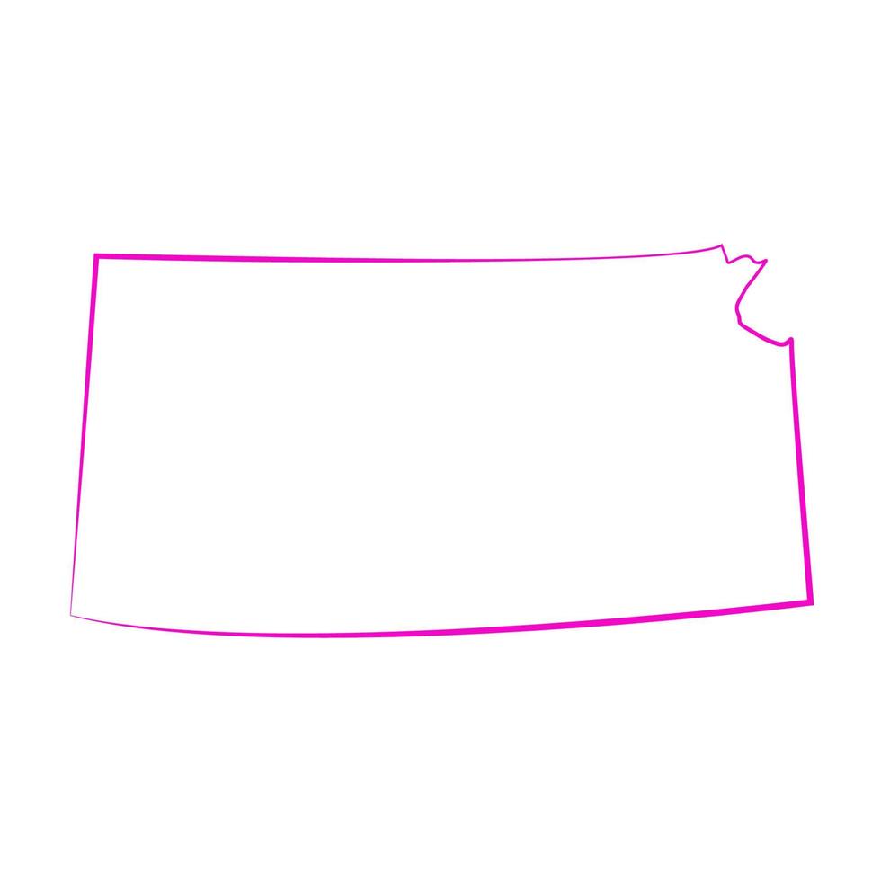 Mapa de Kansas sobre fondo blanco. vector