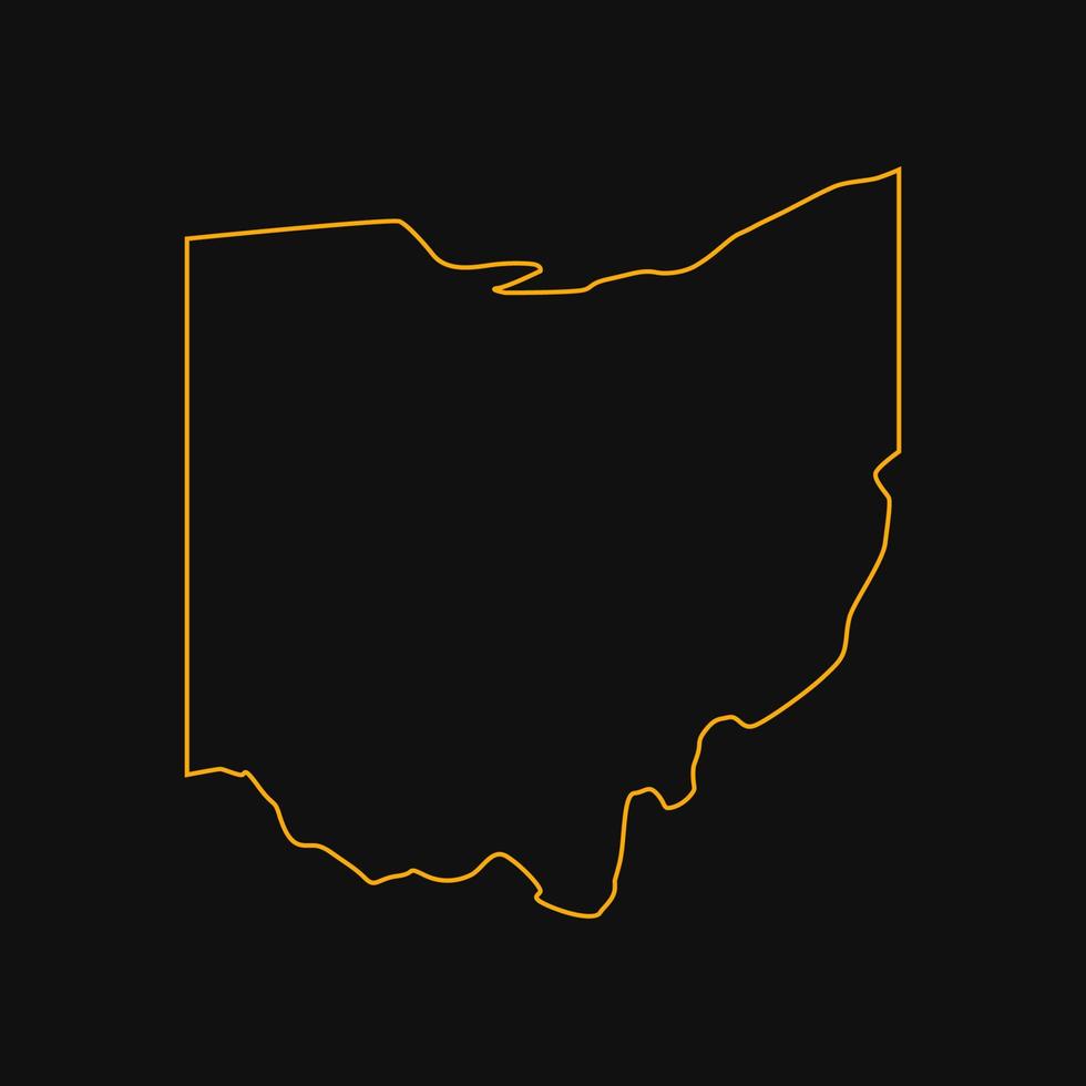 mapa de ohio ilustrado vector