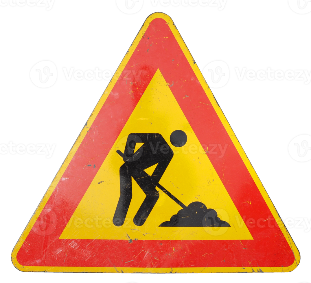 road works sign transparent PNG