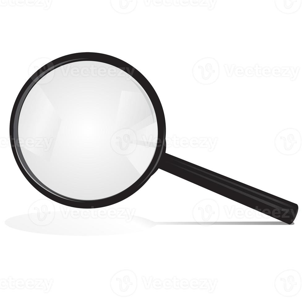 Magnifying glass on a white background photo