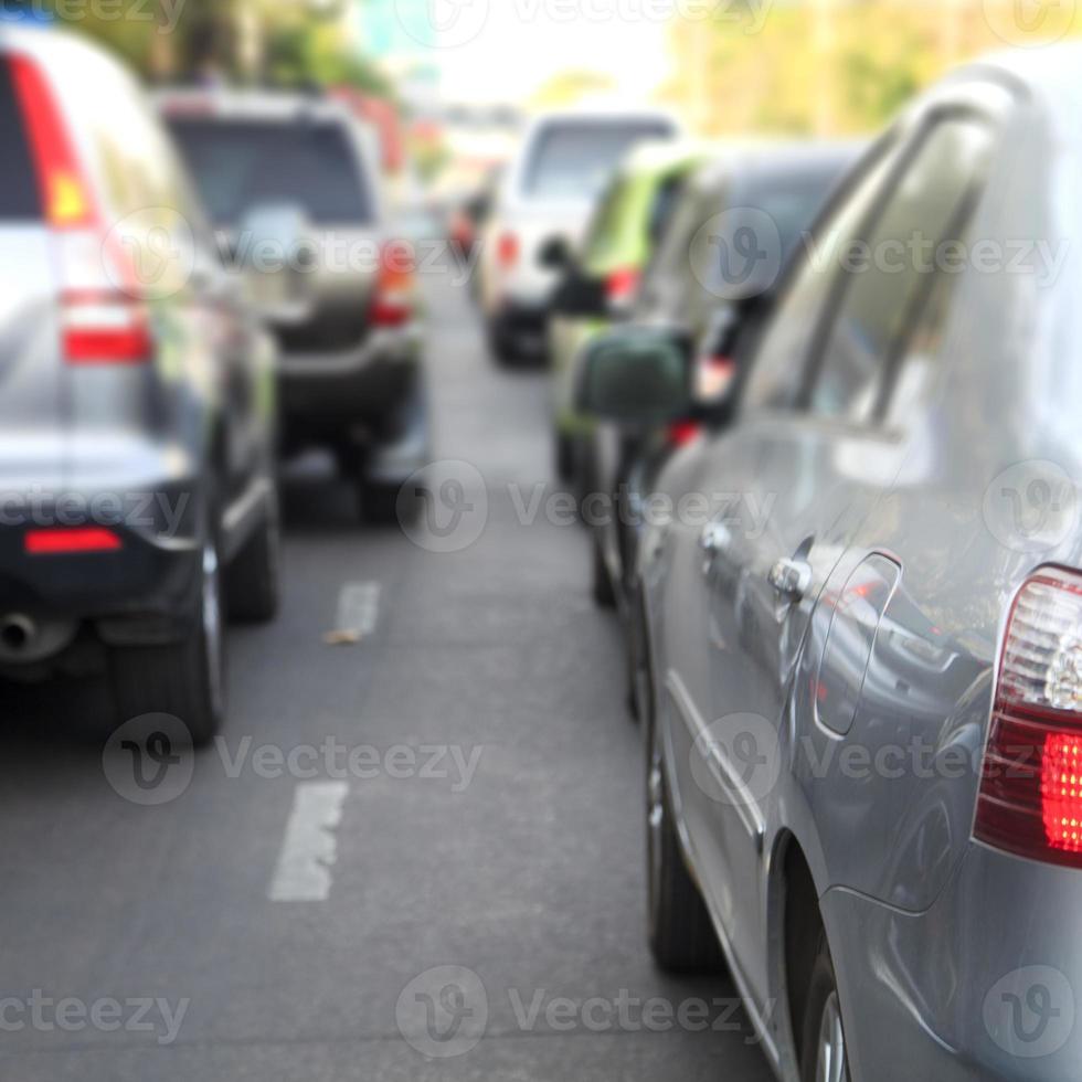 Traffic jam on the road photo