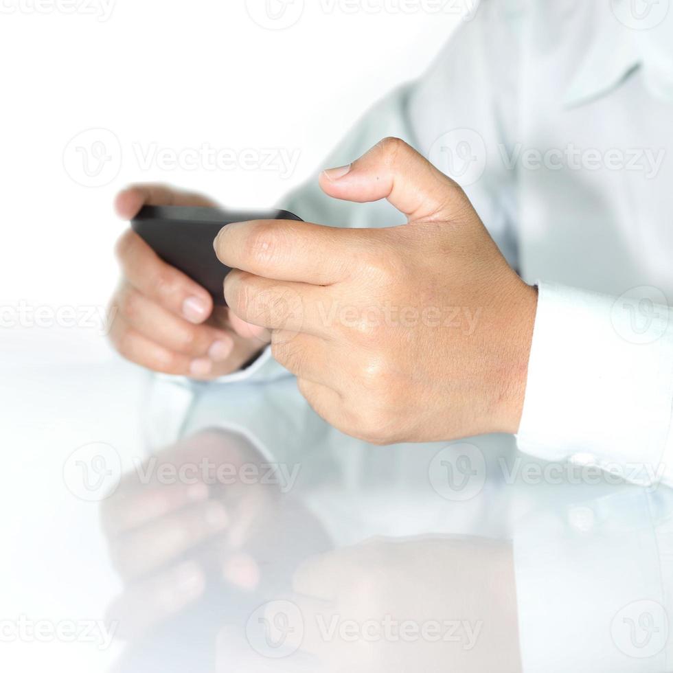 Businessman using phone photo