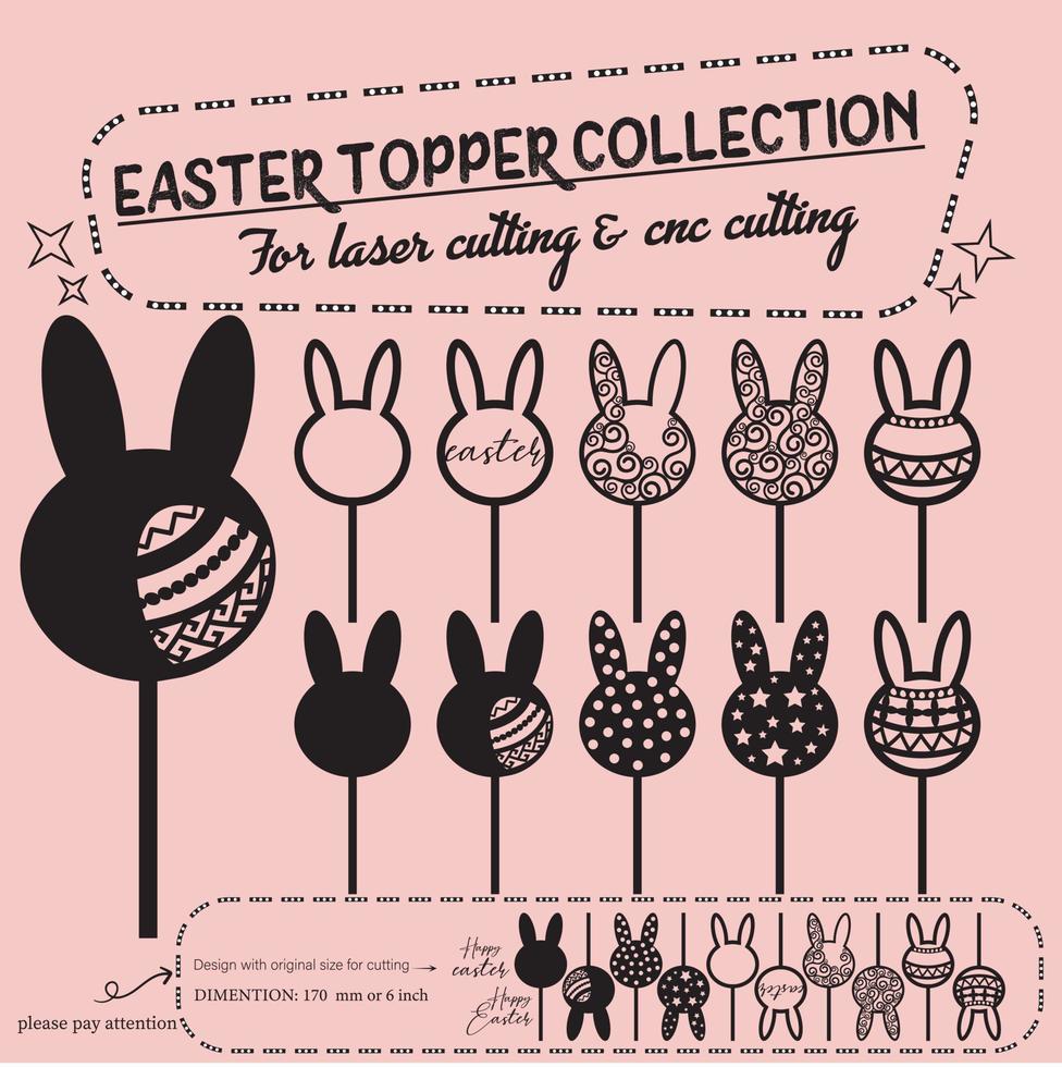 easter topper collection for laser cutting vector