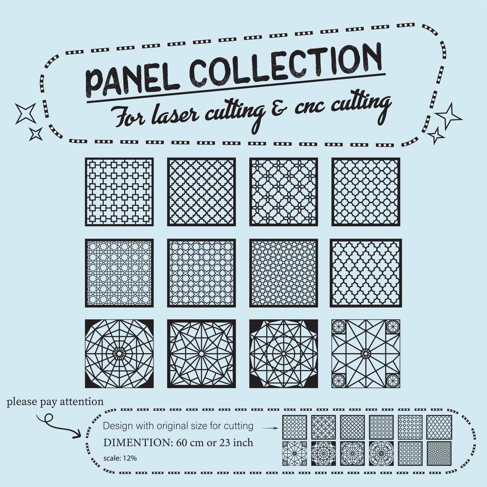 panel collection for laser cutting vector