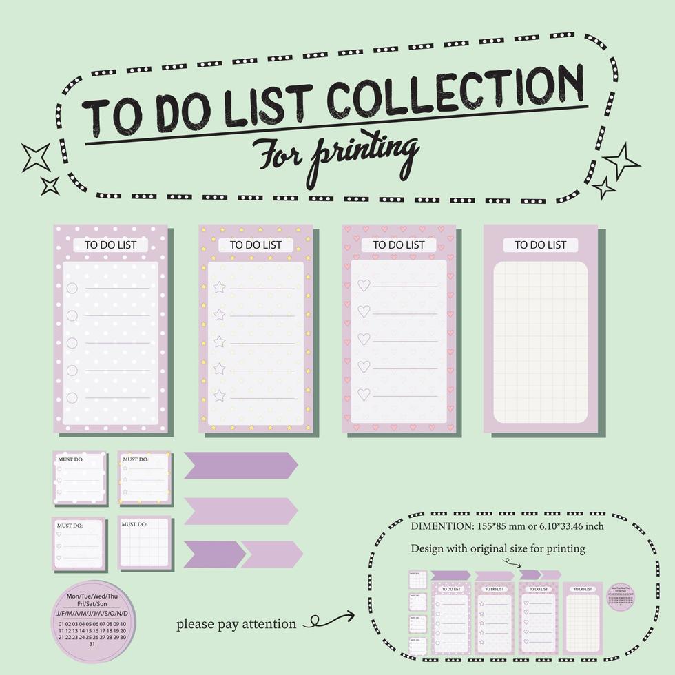 to do list collection for printing vector