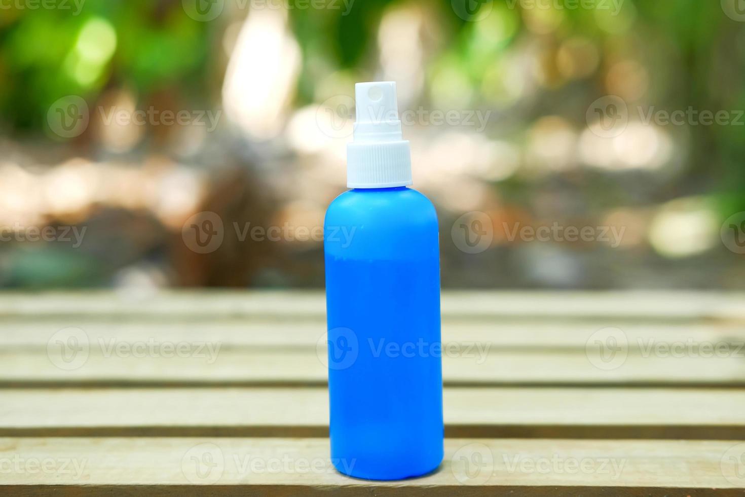 Cleaning liquid in plastic bottles photo
