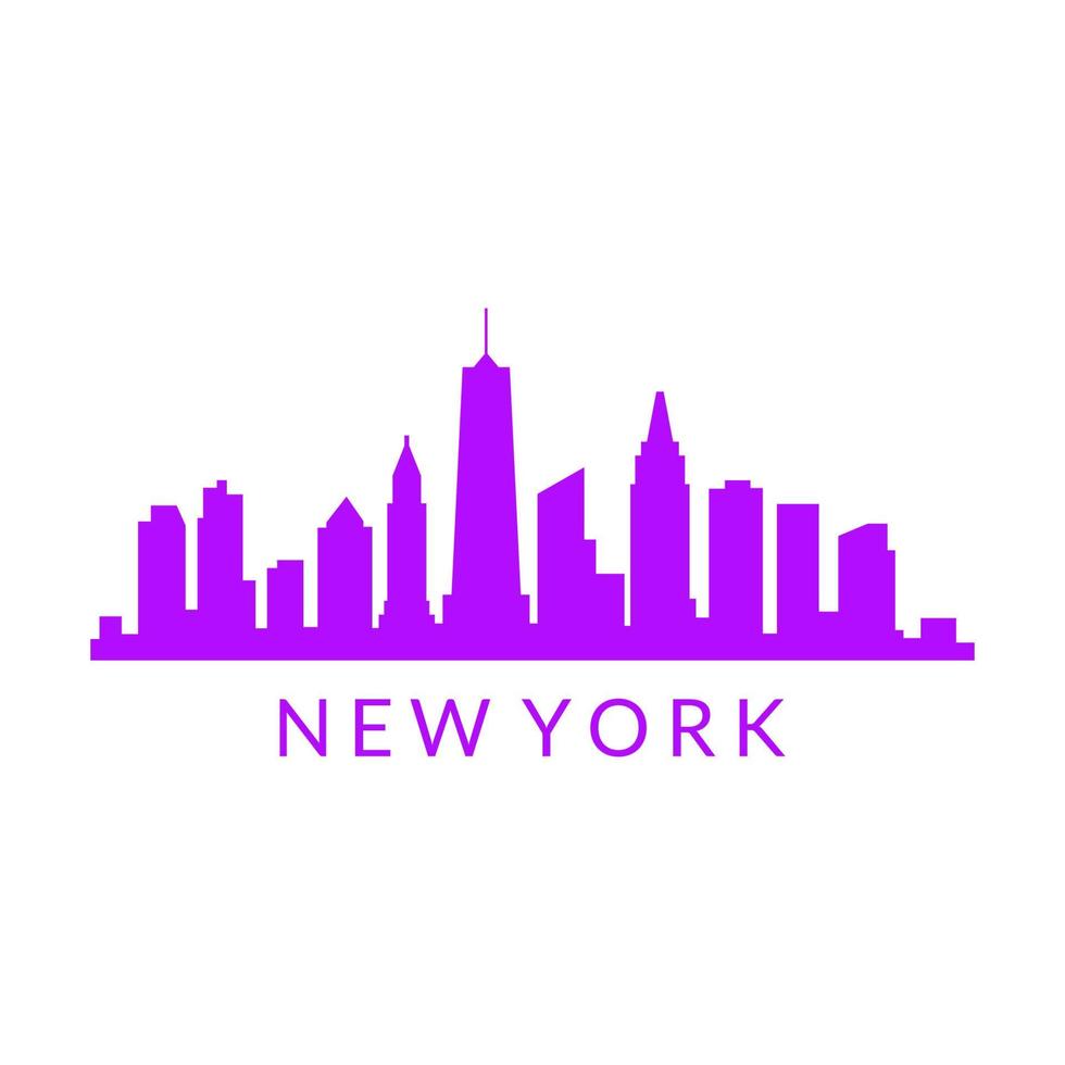 New york skyline on white background vector