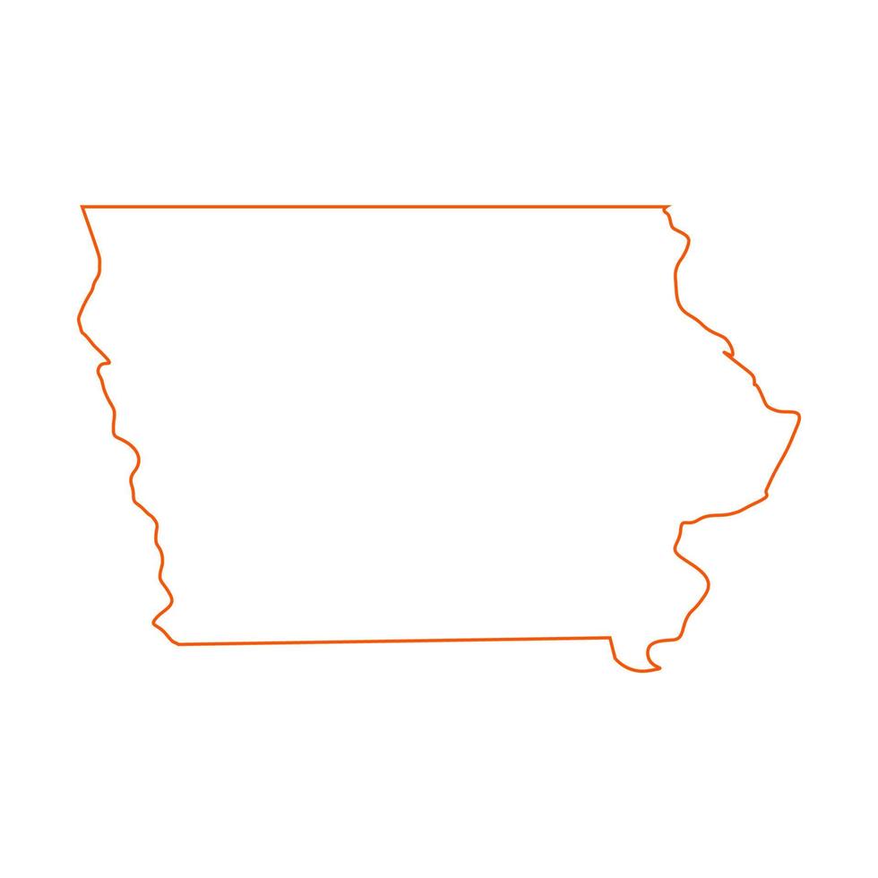 Mapa de iowa sobre fondo blanco. vector