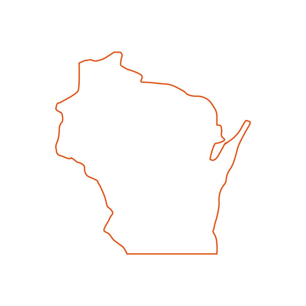 Wisconsin map on white background vector